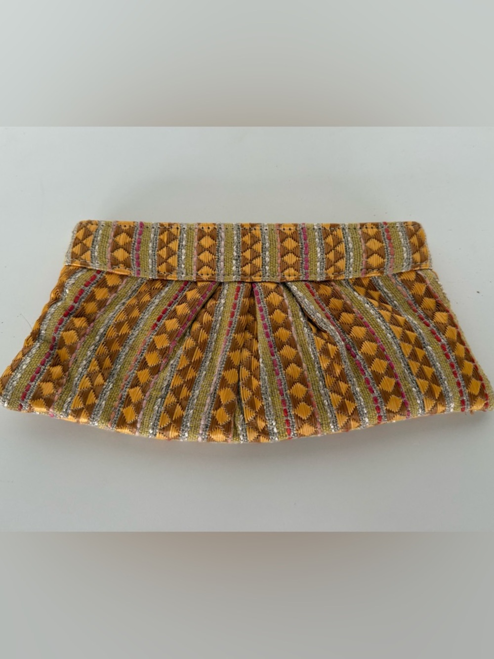 Lauren Merkin Yellow Multicolor Woven Clutch